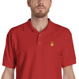 It's Lit Fire Emoji Embroidered Polo Shirt